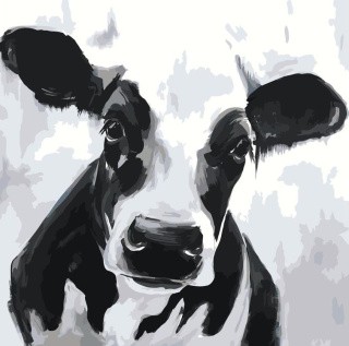Картина по номерам «Черно-белая корова»