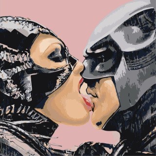 Картина по номерам «Женщина-кошка и Бэтмен»