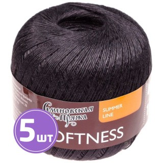 Пряжа Семеновская Softness (30001), черный 5 шт. по 100 г Пряжа Семеновская Softness (30001), черный 5 шт. по 100 г