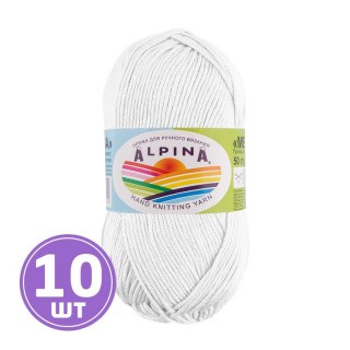 Пряжа Alpina MELISSA (01), белый, 10 шт. по 50 г Пряжа Alpina MELISSA (01), белый, 10 шт. по 50 г
