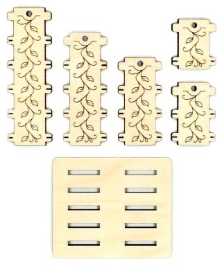 Бобины для ниток «С орнаментом» + подставка