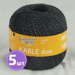 Пряжа Семеновская Kable duo (51593), черный-мультиколор 5 шт. по 100 г Пряжа Семеновская Kable duo (51593), черный-мультиколор 5 шт. по 100 г