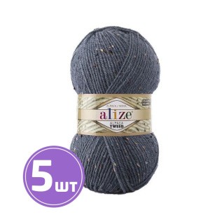 Пряжа ALIZE Alpaca tweed (203), джинс меланж, 5 шт. по 100 г