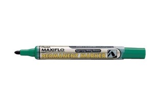 Маркер перманентный Maxiflo, 4.5 мм, пулеобразное, цвет: зеленый, Pentel