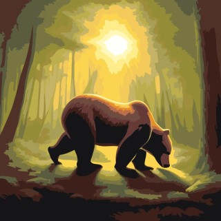 Картина по номерам «Медведь в лесу»