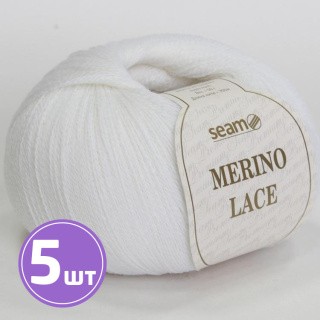 Пряжа SEAM MERINO LACE (01), ультра белый, 5 шт. по 50 г Пряжа SEAM MERINO LACE (01), ультра белый, 5 шт. по 50 г