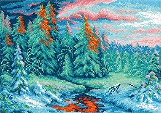 Рисунок на ткани «Зимний закат» Рисунок на ткани «Зимний закат»