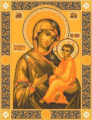 Рисунок на ткани «Икона Божьей Матери Тихвинская»