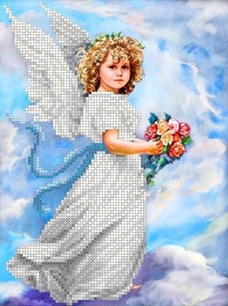 Рисунок на ткани «Ангел в облаках»