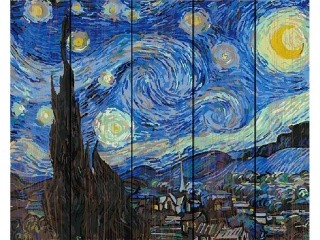Картина по номерам по дереву Paintboy «Звездная ночь» Ван Гога