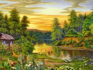 Алмазная вышивка «Русский пейзаж» Алмазная вышивка «Русский пейзаж»