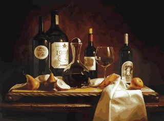 Картина по номерам «Вино и груши»