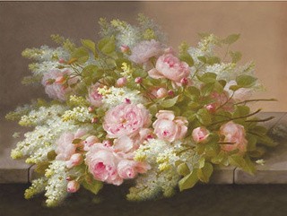 Рисунок на ткани «Цветочный натюрморт»
