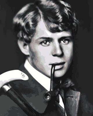 Картина по номерам «Поэт Сергей Есенин с трубкой»
