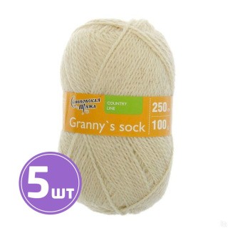 Пряжа Семеновская Granny`s sock S (25), суровый 5 шт. по 100 г Пряжа Семеновская Granny`s sock S (25), суровый 5 шт. по 100 г