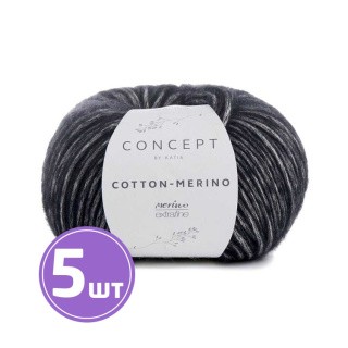 Пряжа Katia COTTON MERINO (108), белый-черный, 5 шт. по 50 г