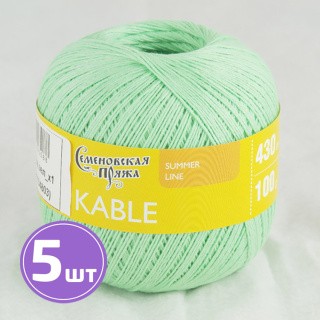 Пряжа Семеновская Kable (30086), светло-зеленый 5 шт. по 100 г Пряжа Семеновская Kable (30086), светло-зеленый 5 шт. по 100 г