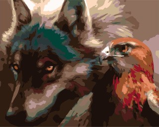 Картина по номерам «Волк и орёл»