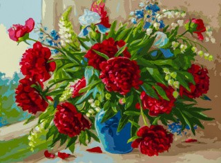 Картина по номерам «Красные пионы» Картина по номерам «Красные пионы»