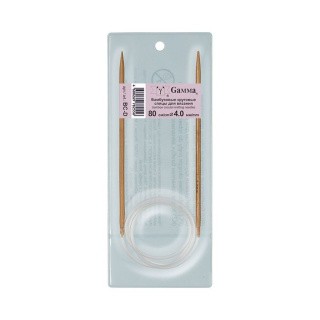 Спицы круговые, бамбук, d 4 мм, 80 см, карамельные, Gamma Спицы круговые, бамбук, d 4 мм, 80 см, карамельные, Gamma