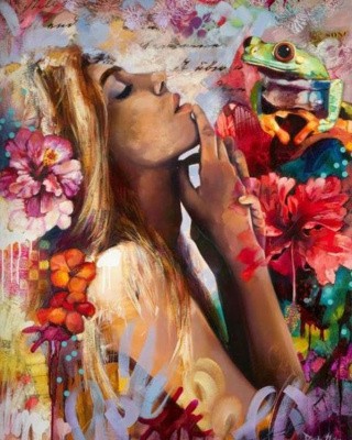 Картина по номерам «Девушка и лягушка» Картина по номерам «Девушка и лягушка»