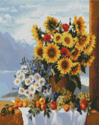Алмазная вышивка «Букет подсолнухов» Алмазная вышивка «Букет подсолнухов»