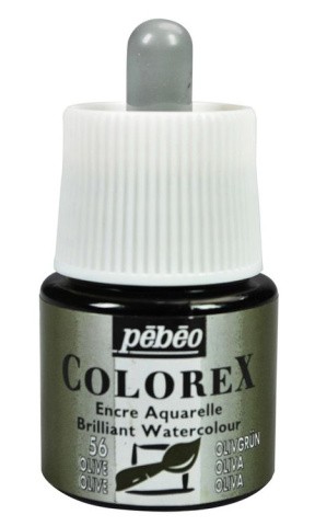 Акварельные чернила Pebeo Colorex (оливковый), 45 мл Акварельные чернила Pebeo Colorex (оливковый), 45 мл