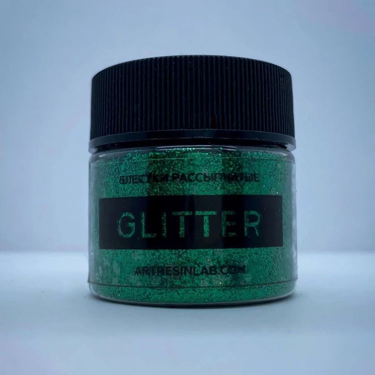 Глиттер изумрудный мелкий 25 мл, Art Resin LAB — картинка 3