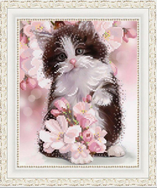 Рисунок на ткани «Весенний котенок»