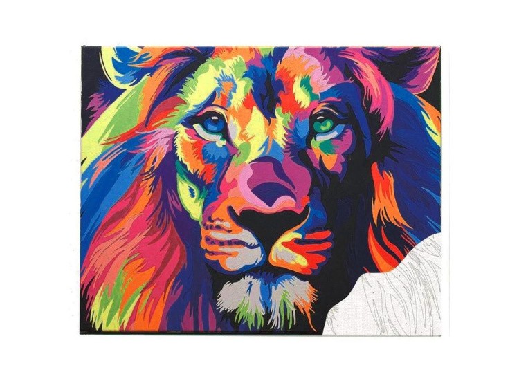 Картина по номерам «Радужный лев» — картинка 2