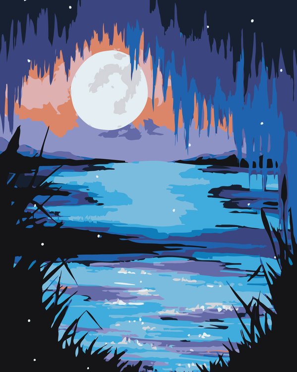 Картина по номерам «Лунная ночь»