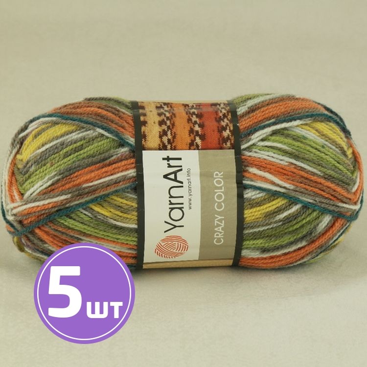 Пряжа YarnArt Crazy Color (169), мультиколор, 5 шт. по 100 г