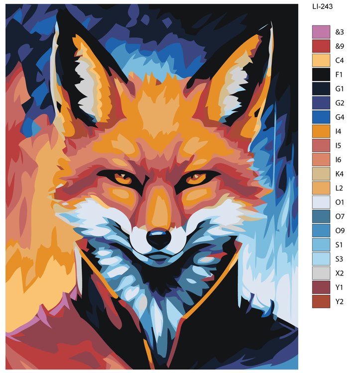 Картина по номерам «Воинственный лис» — картинка 2