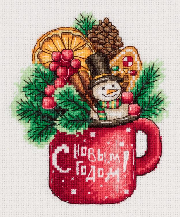 Набор для вышивания «Открытка. Новогодняя кружка» — картинка 2