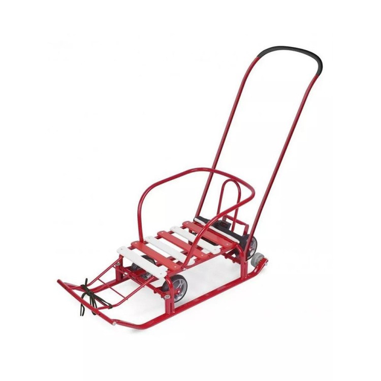 Санки детские с колесами зимние Тимка 5, алый — картинка 5