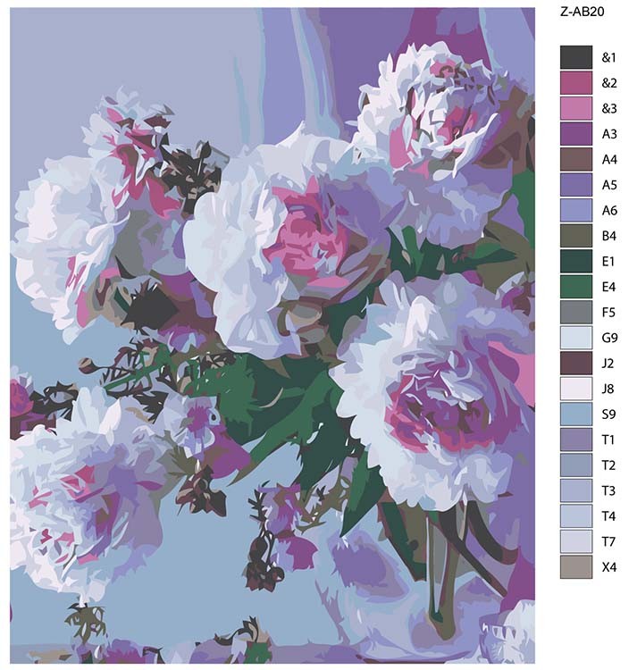 Картина по номерам «Сиреневые пионы» — картинка 2