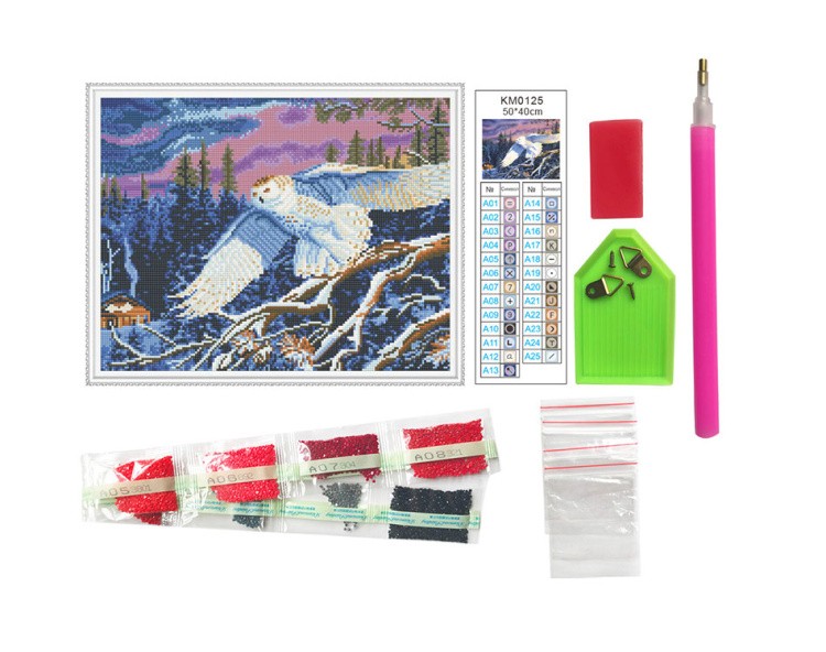 Алмазная вышивка «Белая сова» — картинка 2