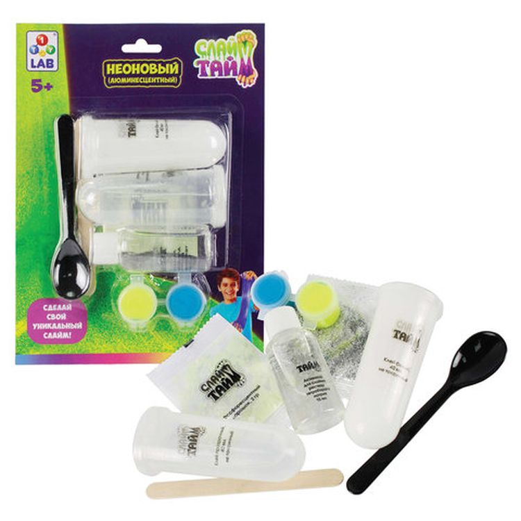 Набор Слайм тайм «Сделай слайм. Неоновый», люминесцентный — картинка 2