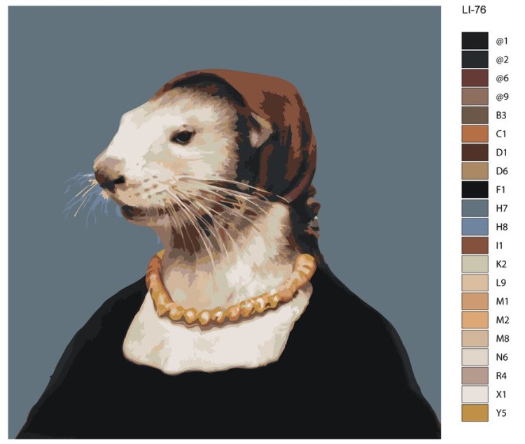 Картина по номерам «Выдра в историческом платье» — картинка 2