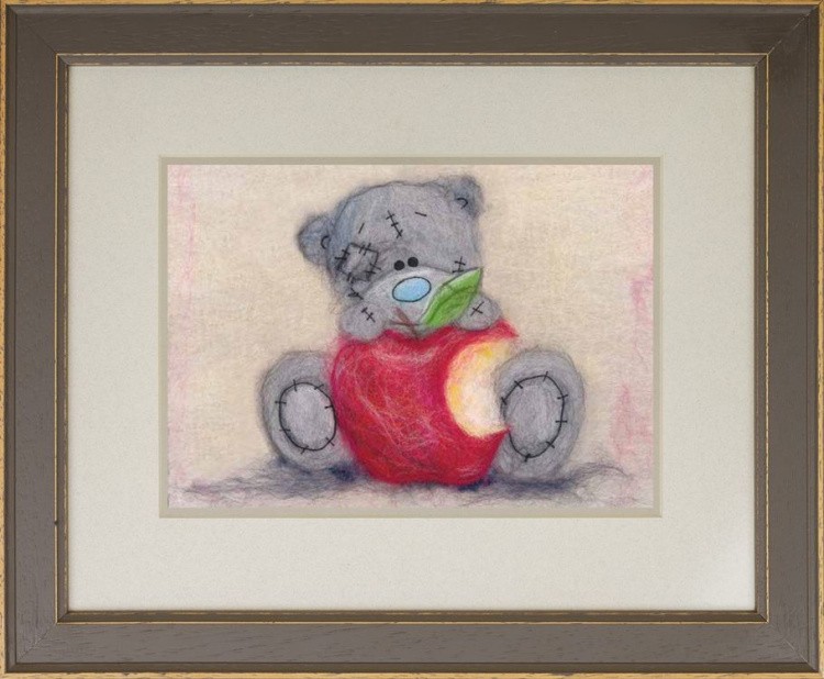 Картина шерстью «Татти Тедди с яблочком» — картинка 2