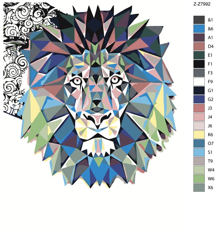 Картина по номерам «Фигурный лев» — картинка 2