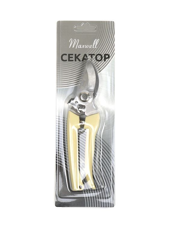 Секатор Maxwell изогнутое лезвие, 55/180 мм, ручки беж. пластик — картинка 12