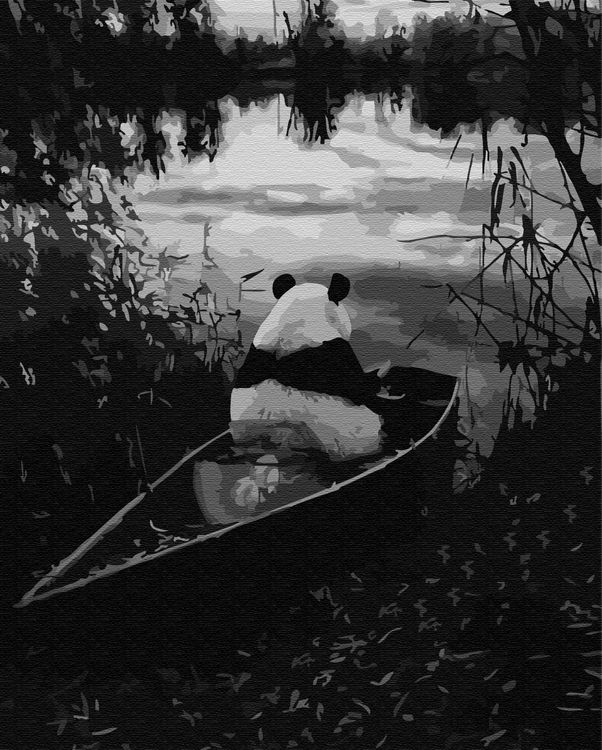 Картина по номерам «Панда на рыбалке»