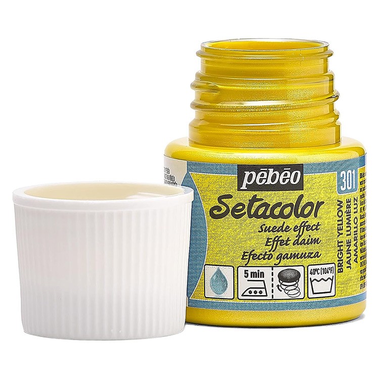 Краска для темных и светлых тканей с эффектом замши Setacolor, цвет: желтый яркий, 45 мл, Pebeo — картинка 2