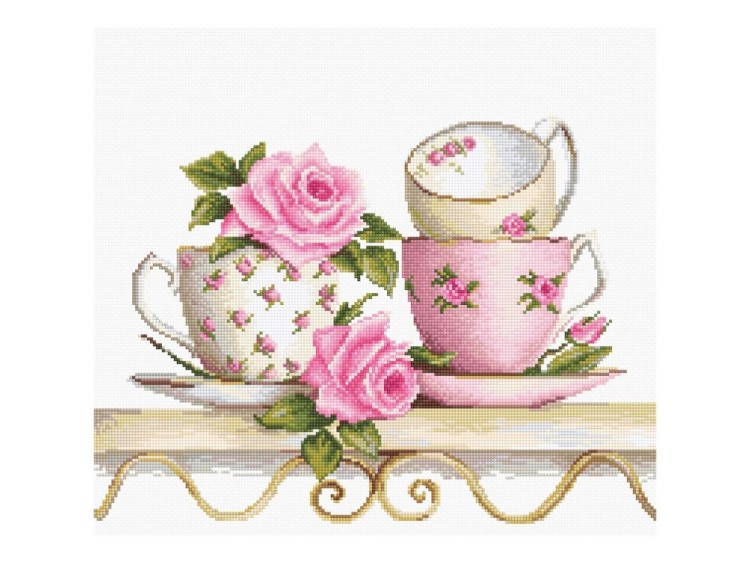 Набор для вышивания «Чайные чашки с розами»