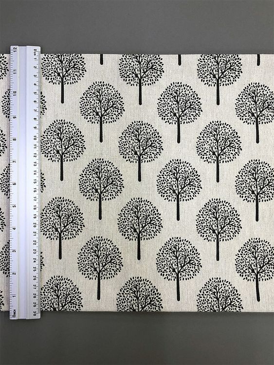 Ткань Лен, 140 г/м², 5 м x 150 см, цвет: молочный, серый, растительный принт, TBY — картинка 6