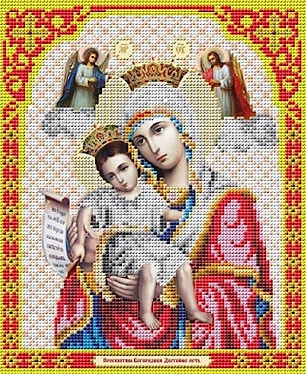 Рисунок на ткани «Богородица. Достойно есть»