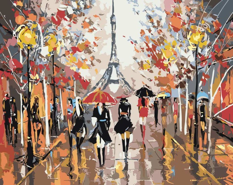 Картина по номерам «Прогулка по Парижу»