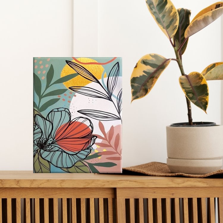 Картина по номерам с поталью «Цветы и листья» — картинка 4