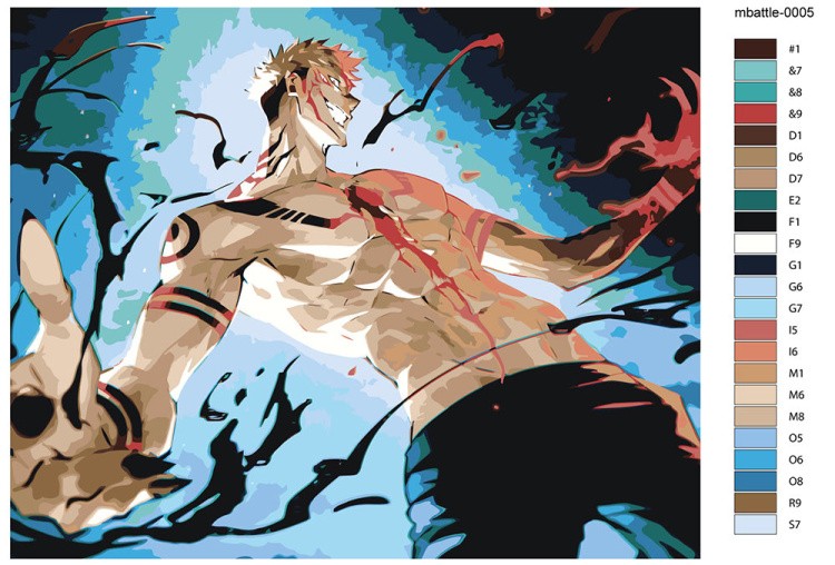 Картина по номерам «Аниме манга Магическая битва: Сукуна» — картинка 2